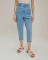 Jeans Baggy Paper Bag,AZUL CIELO